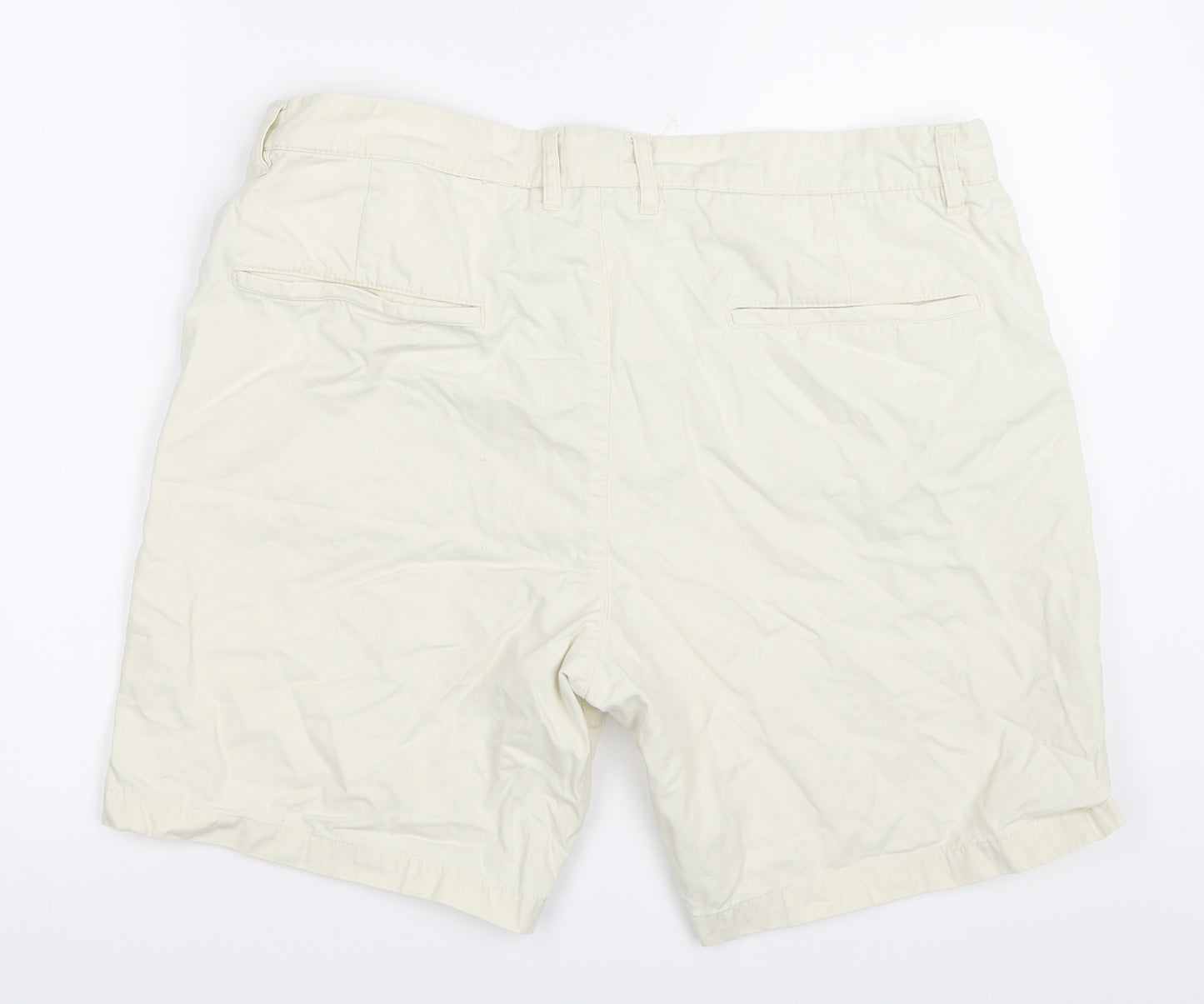 H&M Mens Ivory   Chino Shorts Size 36 in