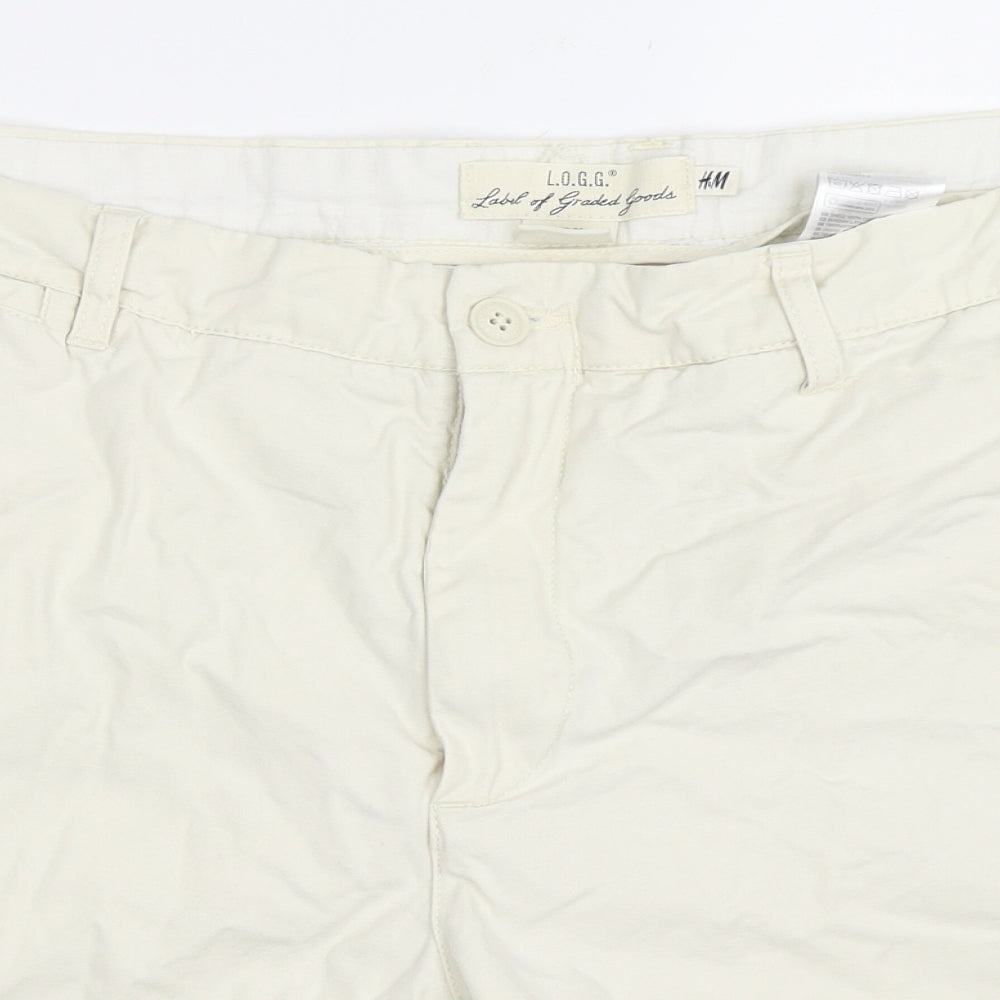 H&M Mens Ivory   Chino Shorts Size 36 in