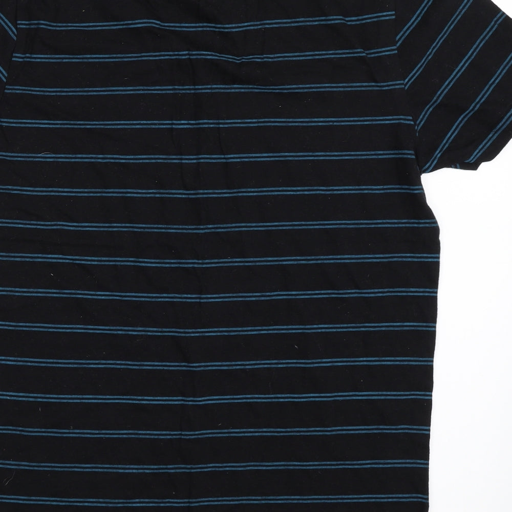Pep&Co Mens Black Striped   T-Shirt Size S