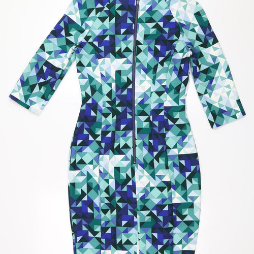 H&M Womens Green Geometric  Bodycon  Size 36