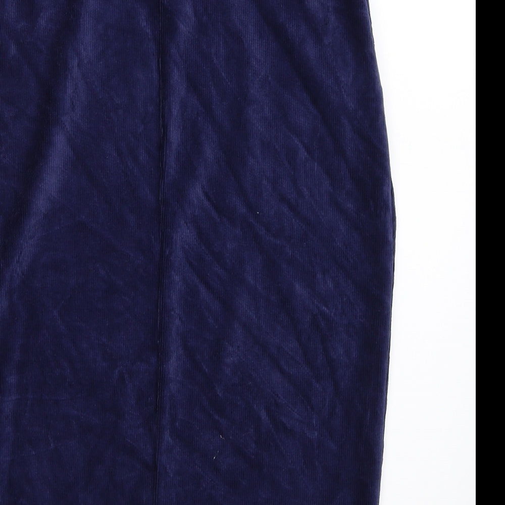 TU Womens Blue  Corduroy Straight & Pencil Skirt Size 8