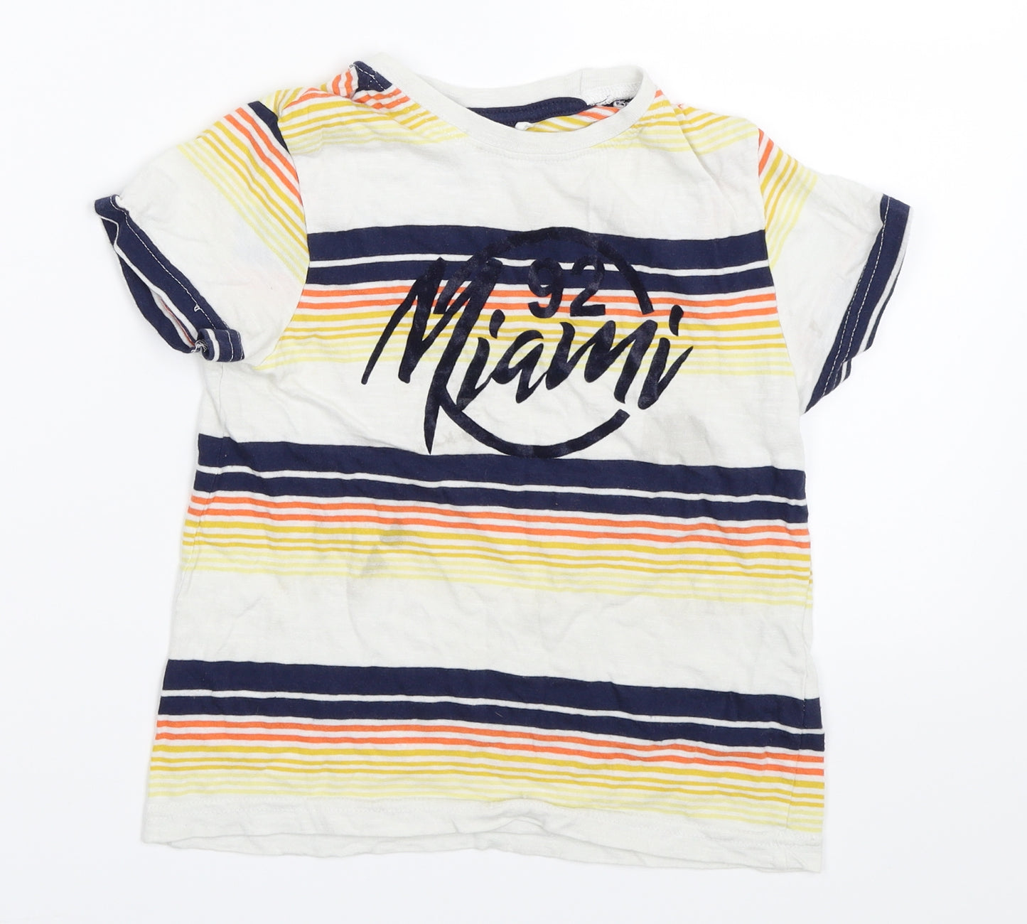 Primark Boys Silver Striped  Basic T-Shirt Size 4-5 Years
