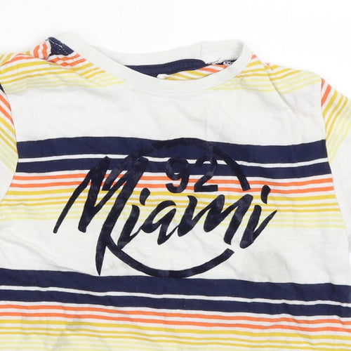 Primark Boys Silver Striped  Basic T-Shirt Size 4-5 Years