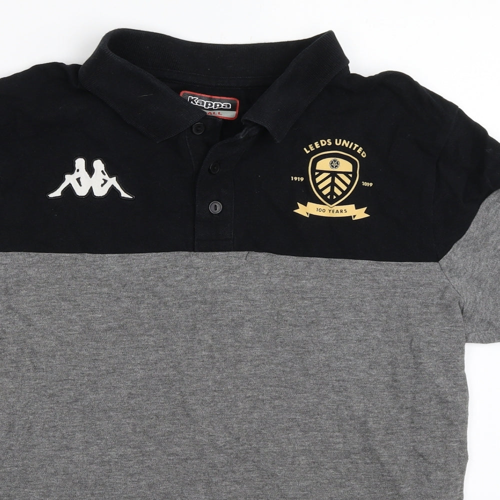 Kappa Mens Grey    Polo Size S  - Leeds United FC