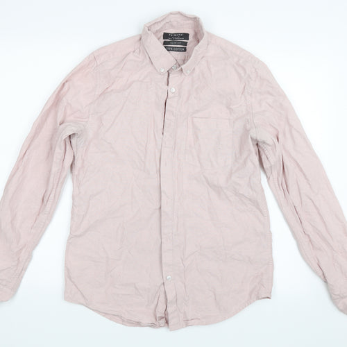 Primark Mens Pink    Button-Up Size M