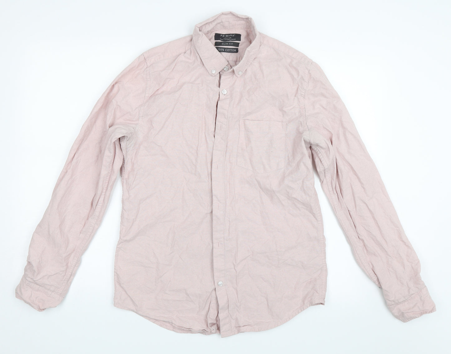 Primark Mens Pink    Button-Up Size M