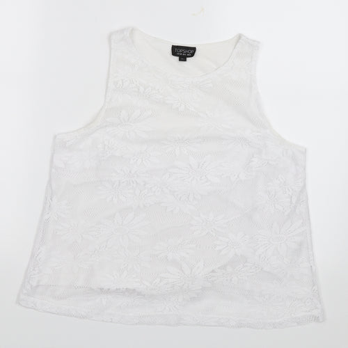 Topshop Womens White   Basic Tank Size 10