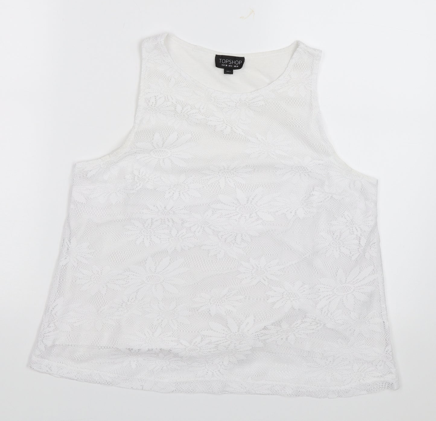 Topshop Womens White   Basic Tank Size 10