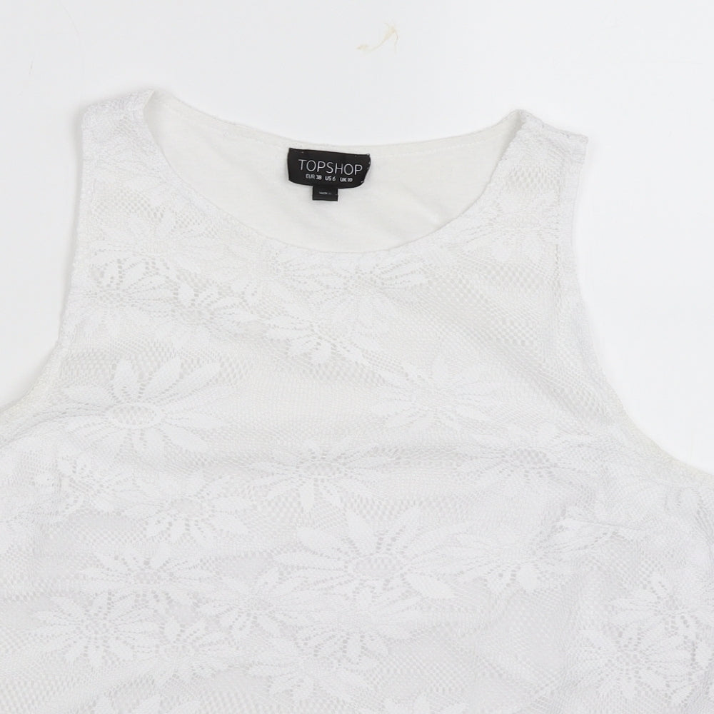 Topshop Womens White   Basic Tank Size 10