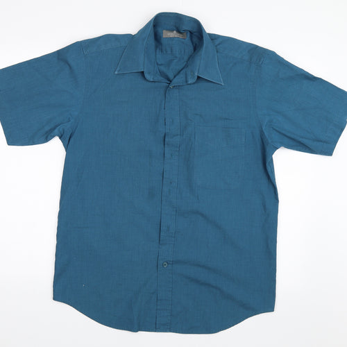 Essentials Mens Blue    Button-Up Size 15.5