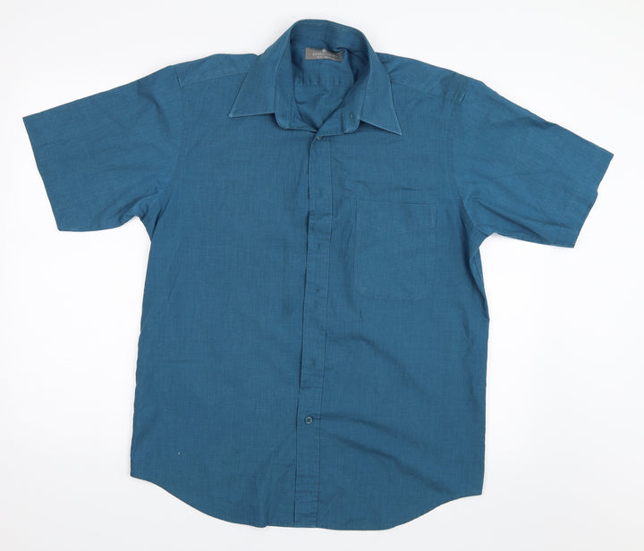 Essentials Mens Blue    Button-Up Size 15.5