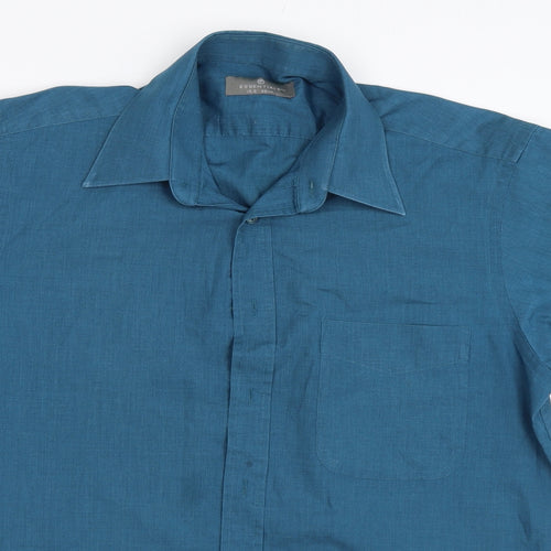 Essentials Mens Blue    Button-Up Size 15.5