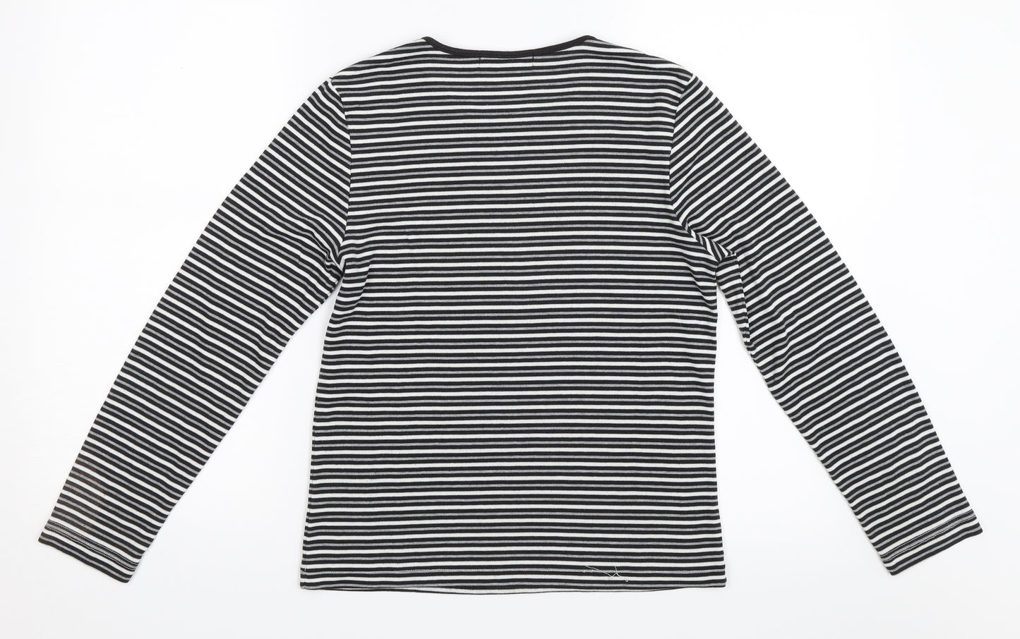 Poppy Womens Grey Striped  Pullover Jumper Size 12