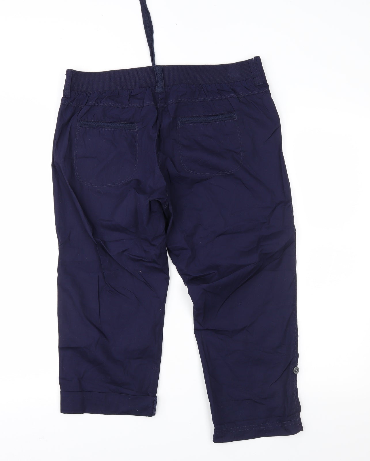Peacocks Womens Blue   Cropped Trousers Size 12 L22 in