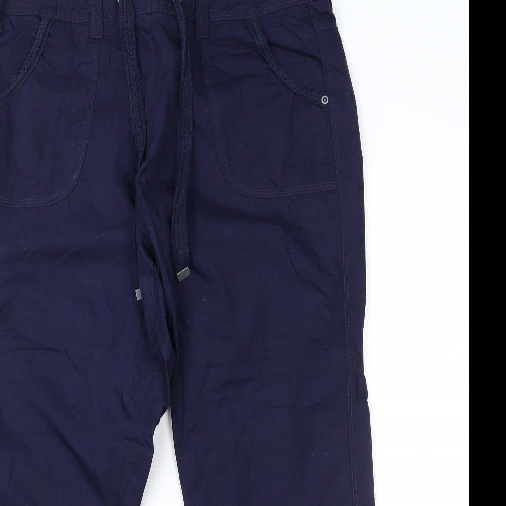 Peacocks Womens Blue   Cropped Trousers Size 12 L22 in