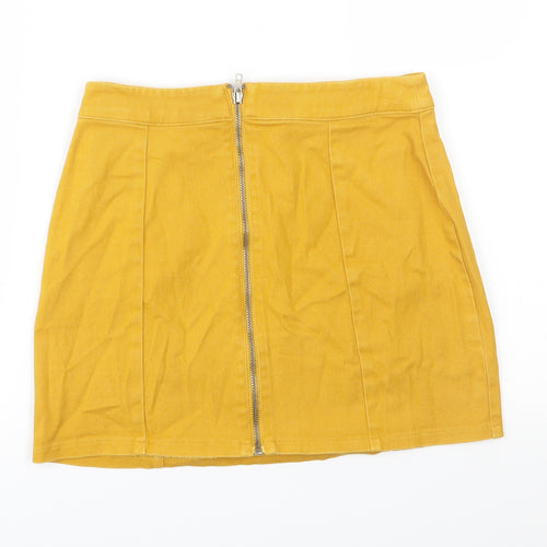 FOREVER 21 Womens Yellow  Denim A-Line Skirt Size S