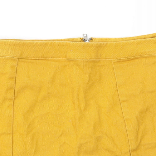 FOREVER 21 Womens Yellow  Denim A-Line Skirt Size S