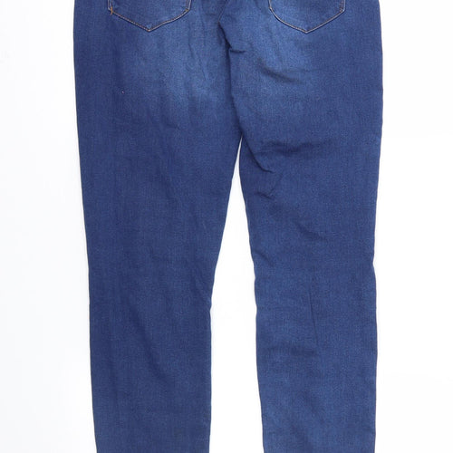 Denim & Co. Womens Blue  Denim Straight Jeans Size 8 L31 in