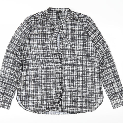 Mango Womens Grey Check  Basic Blouse Size XL