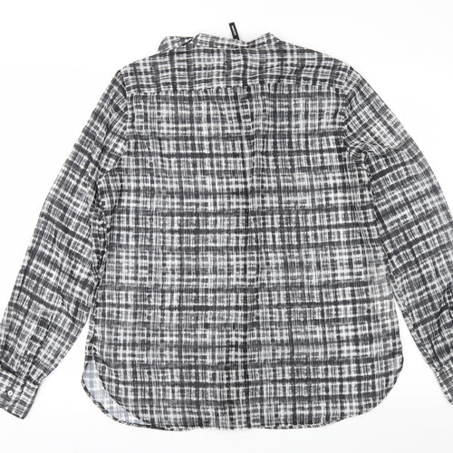Mango Womens Grey Check  Basic Blouse Size XL