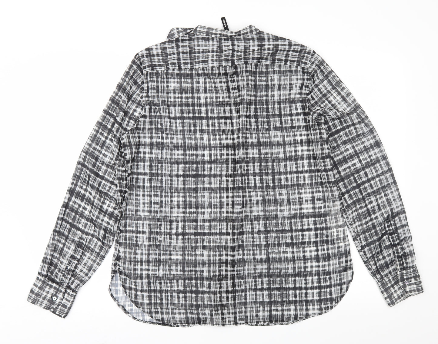 Mango Womens Grey Check  Basic Blouse Size XL