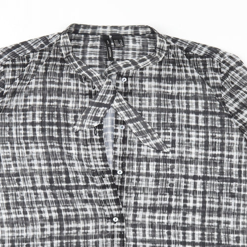 Mango Womens Grey Check  Basic Blouse Size XL