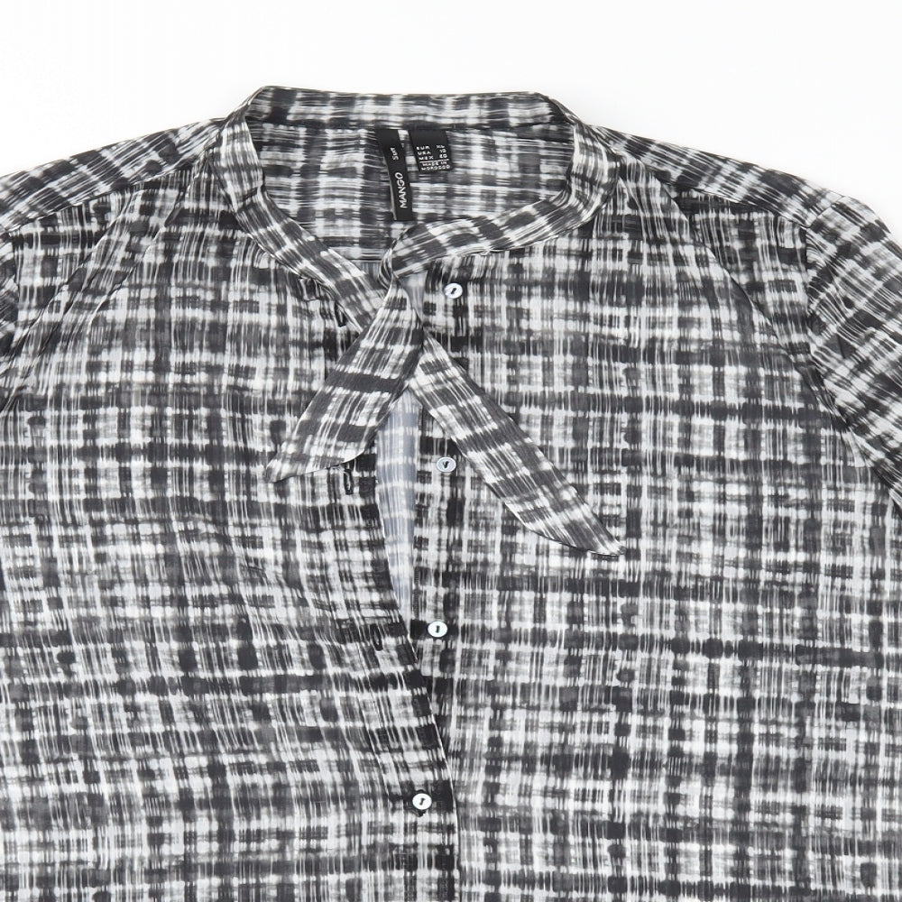 Mango Womens Grey Check  Basic Blouse Size XL