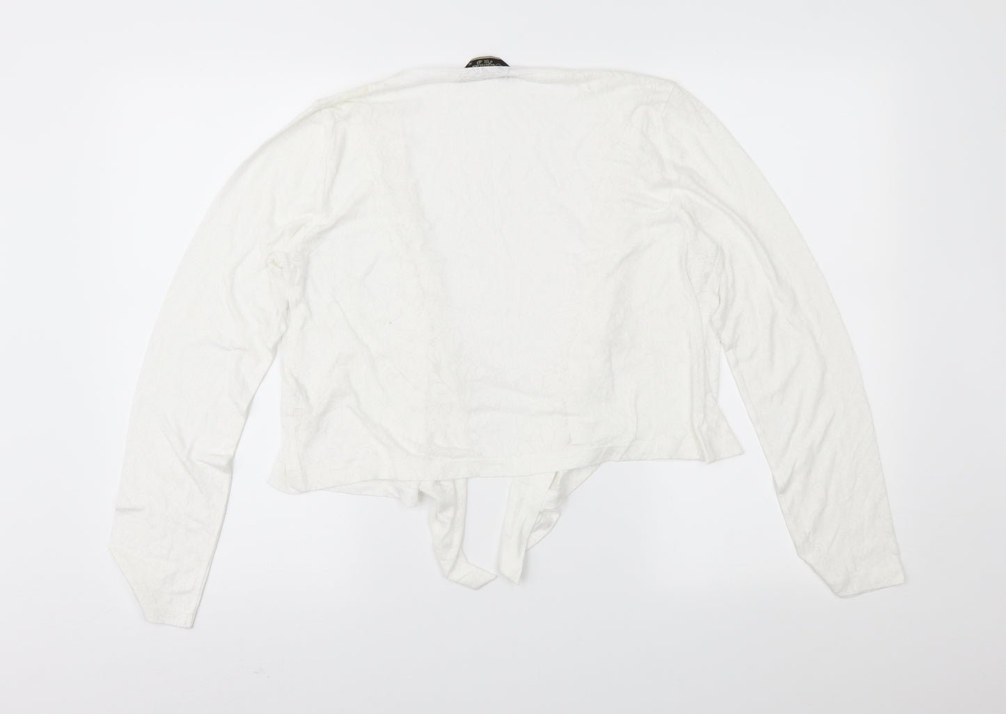 Originals Womens White Floral Jersey Cardigan Jumper Size 16