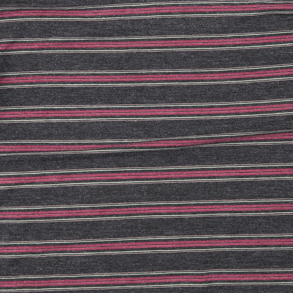 Papaya Womens Grey Striped  Basic T-Shirt Size 14