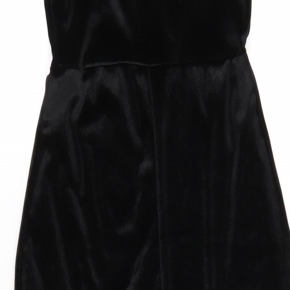 Boohoo Womens Black  Velour Sheath  Size 8