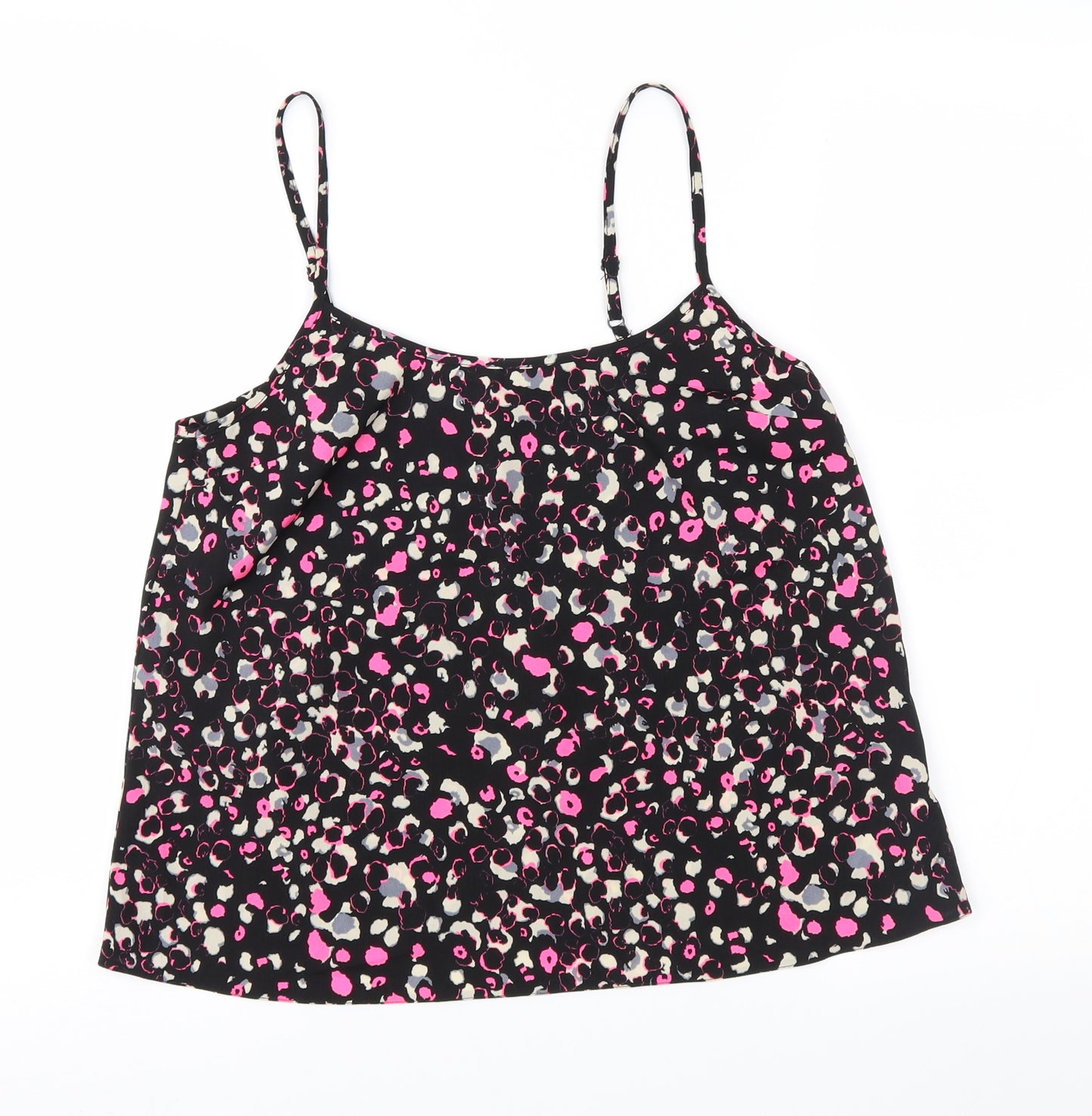Miss Selfridge Womens Black Animal Print  Camisole Blouse Size 8
