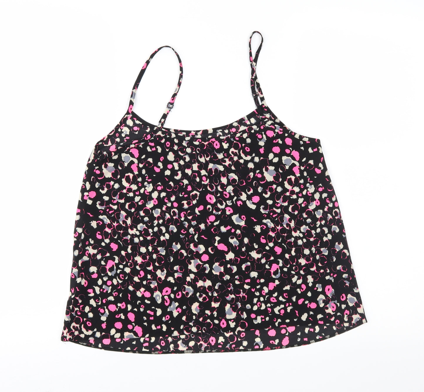 Miss Selfridge Womens Black Animal Print  Camisole Blouse Size 8
