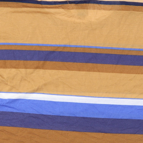Denim & Co. Womens Brown Striped  Basic T-Shirt Size 14
