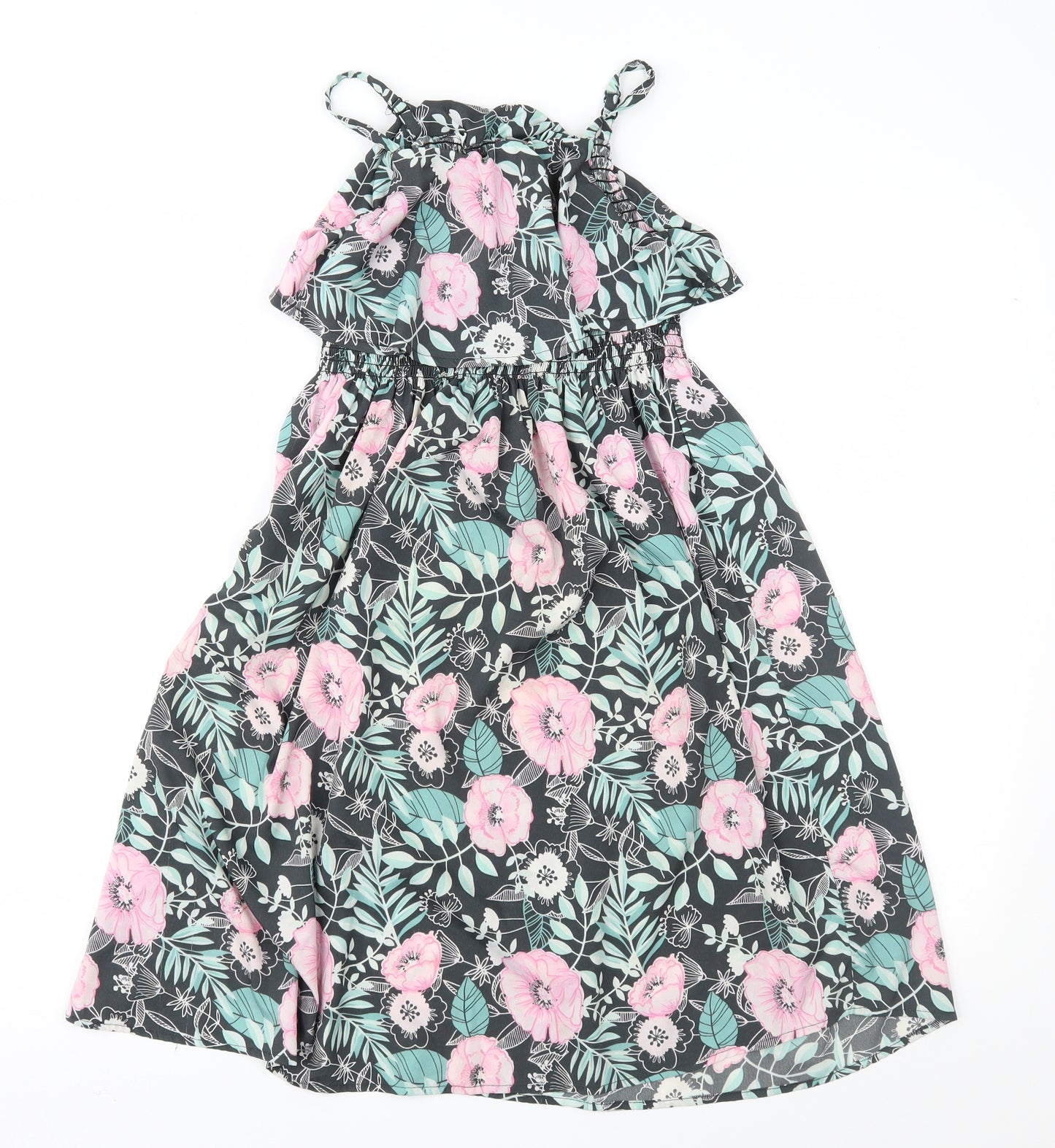 TU Girls Grey Floral  Maxi  Size 6 Years