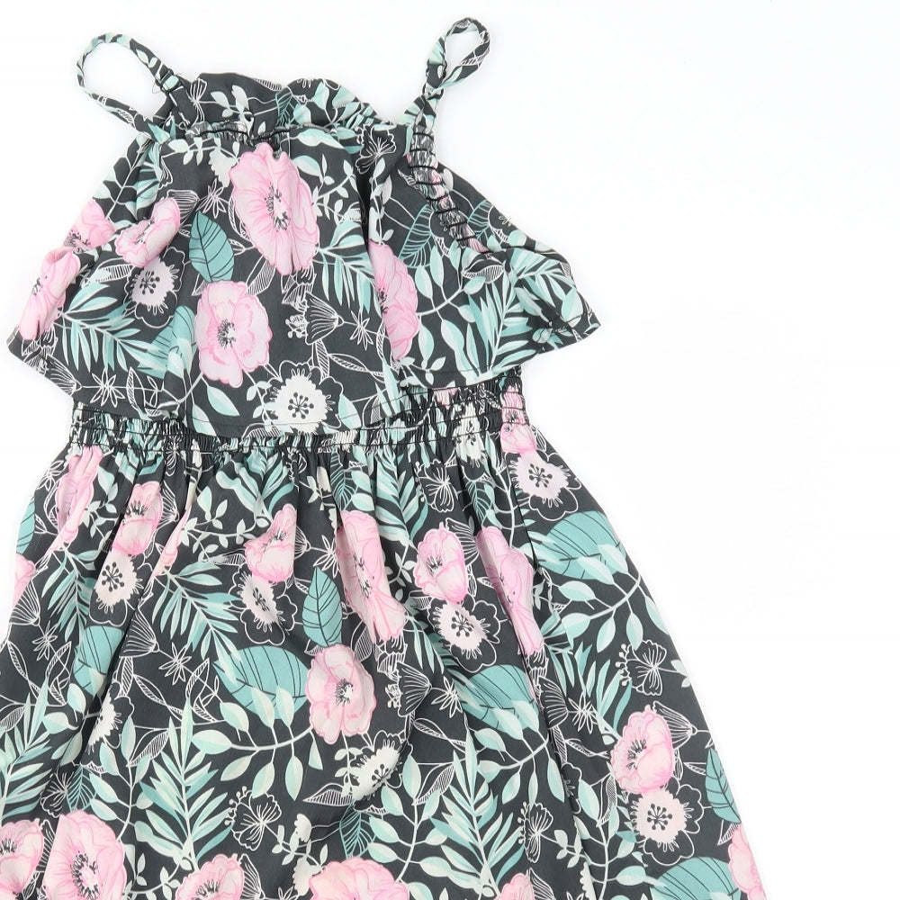 TU Girls Grey Floral  Maxi  Size 6 Years