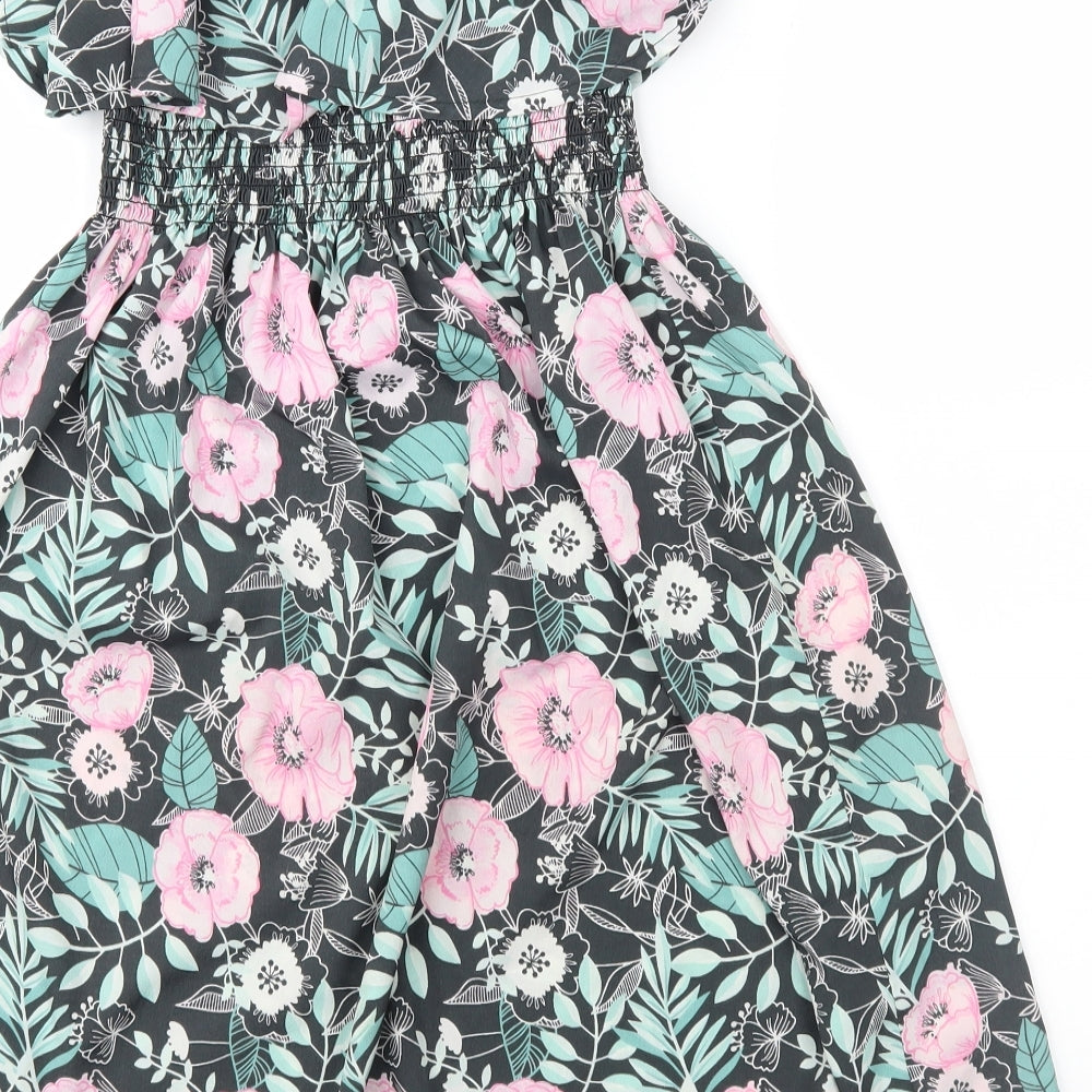 TU Girls Grey Floral  Maxi  Size 6 Years