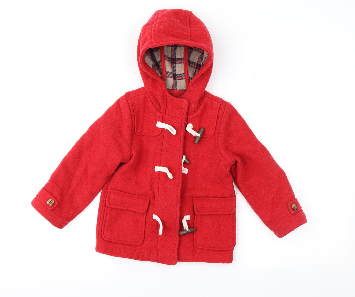 Marks and Spencer Girls Red   Duffle Coat Coat Size 2-3 Years