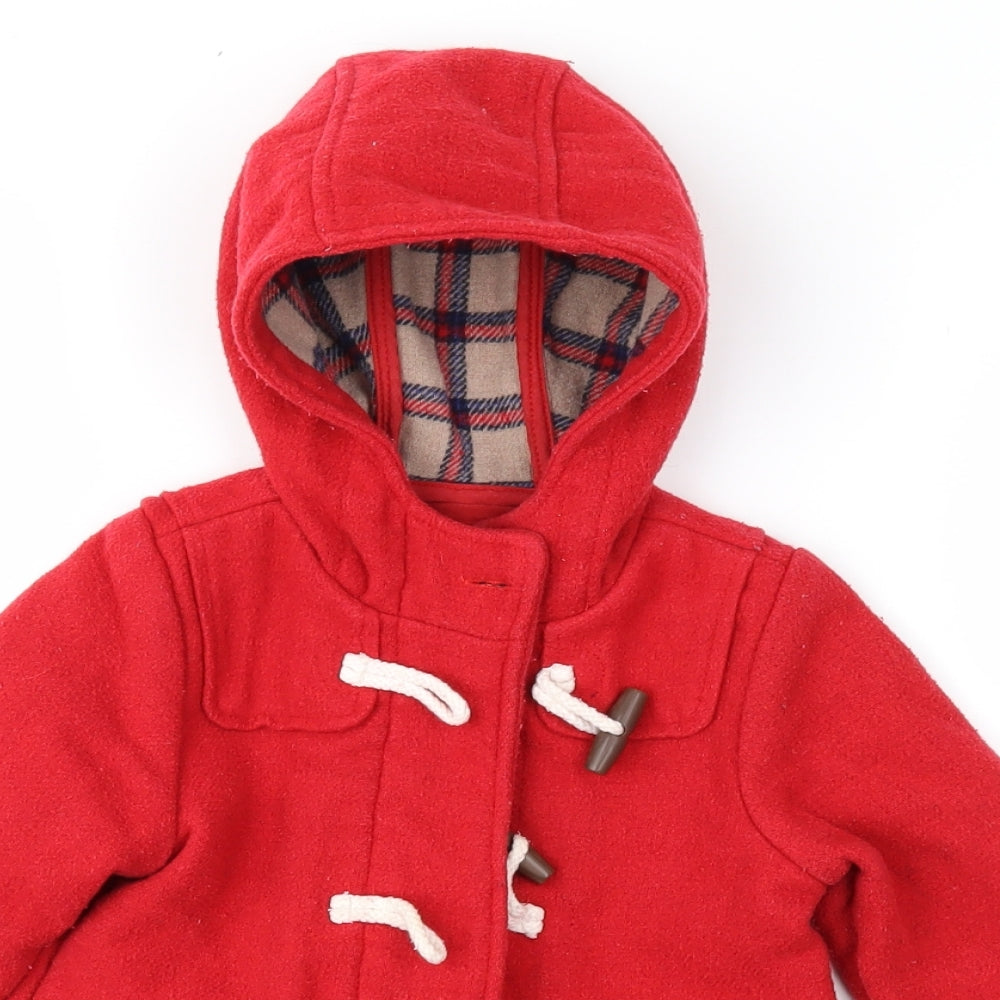 Marks and Spencer Girls Red   Duffle Coat Coat Size 2-3 Years