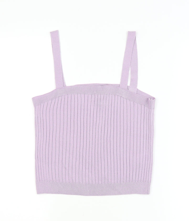 New Look Womens Purple   Cropped T-Shirt Size L