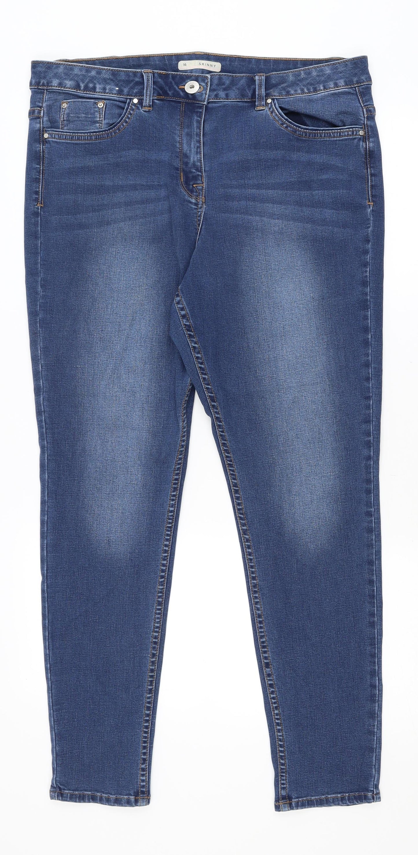 Nutmeg Womens Blue  Denim Skinny Jeans Size 16 L29 in