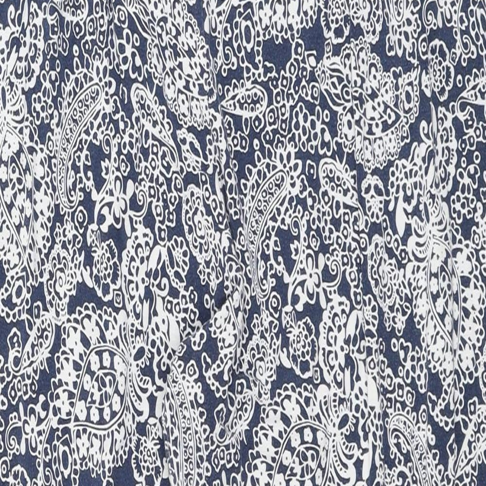 TU Womens Blue Paisley  Cropped Trousers Size 20 L24.5 in