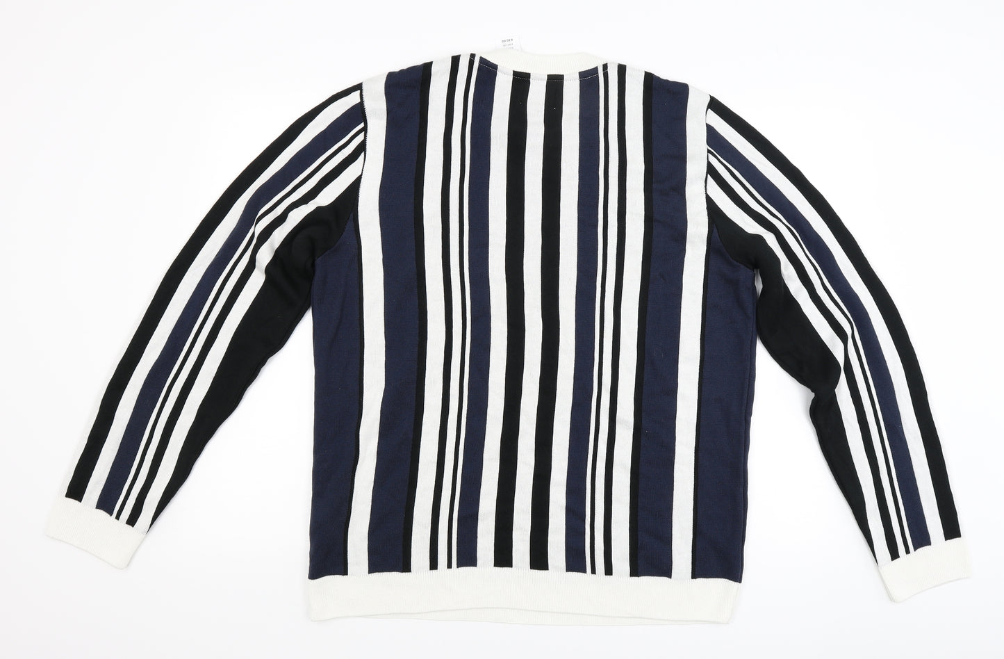 Topmann Mens Blue Striped  Pullover Jumper Size XL