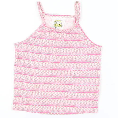 Young Dimension Girls Pink Geometric  Camisole Tank Size 4-5 Years