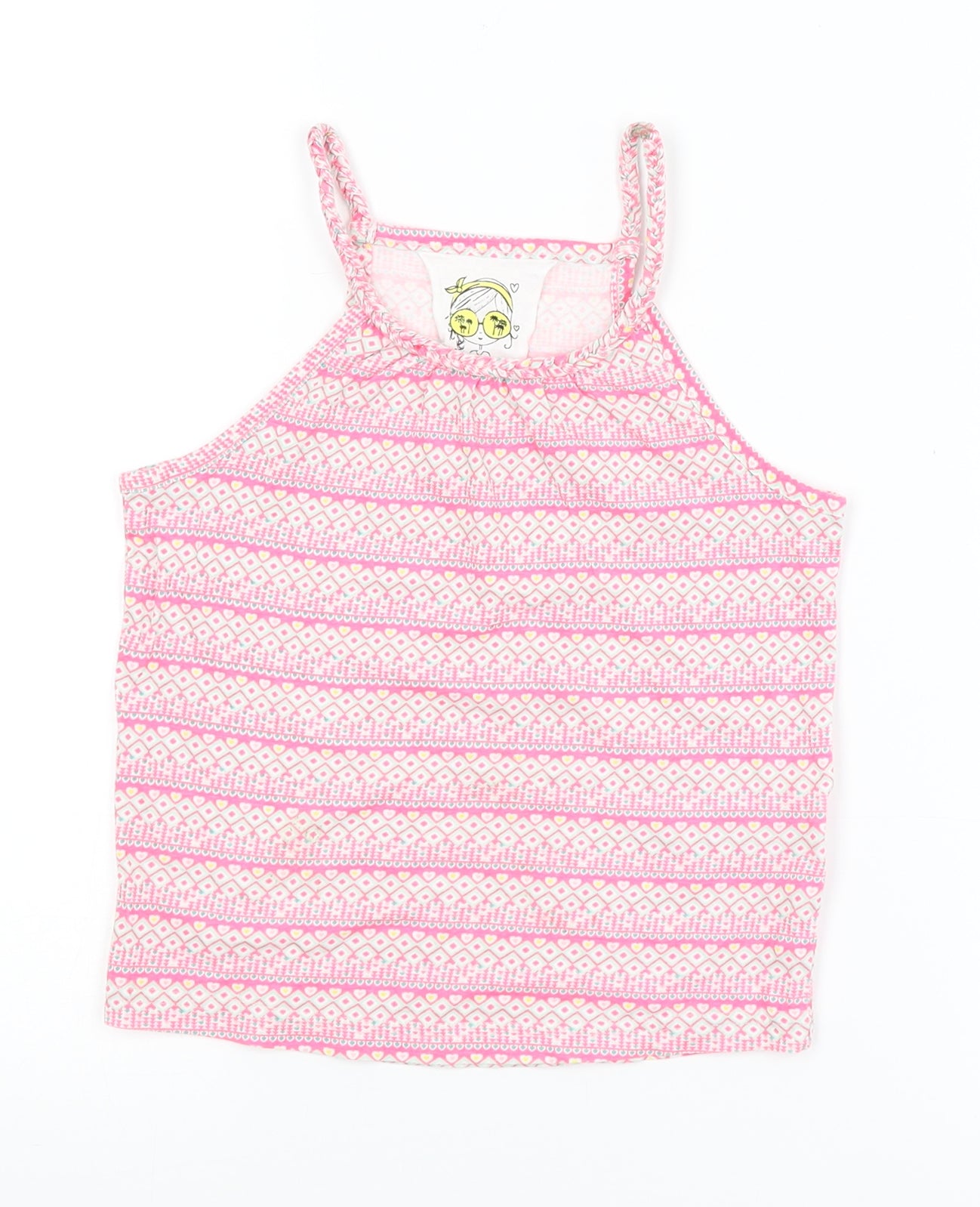 Young Dimension Girls Pink Geometric  Camisole Tank Size 4-5 Years
