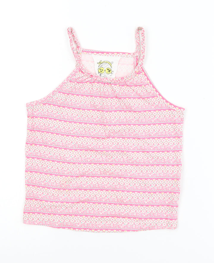 Young Dimension Girls Pink Geometric  Camisole Tank Size 4-5 Years