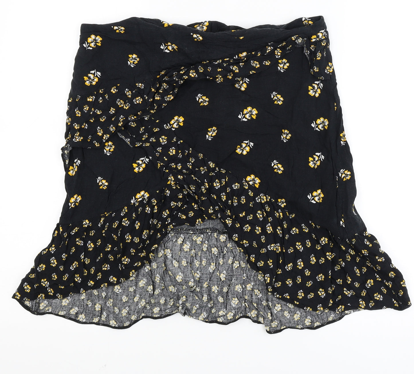 Papaya Womens Black Floral  Mini Skirt Size 14