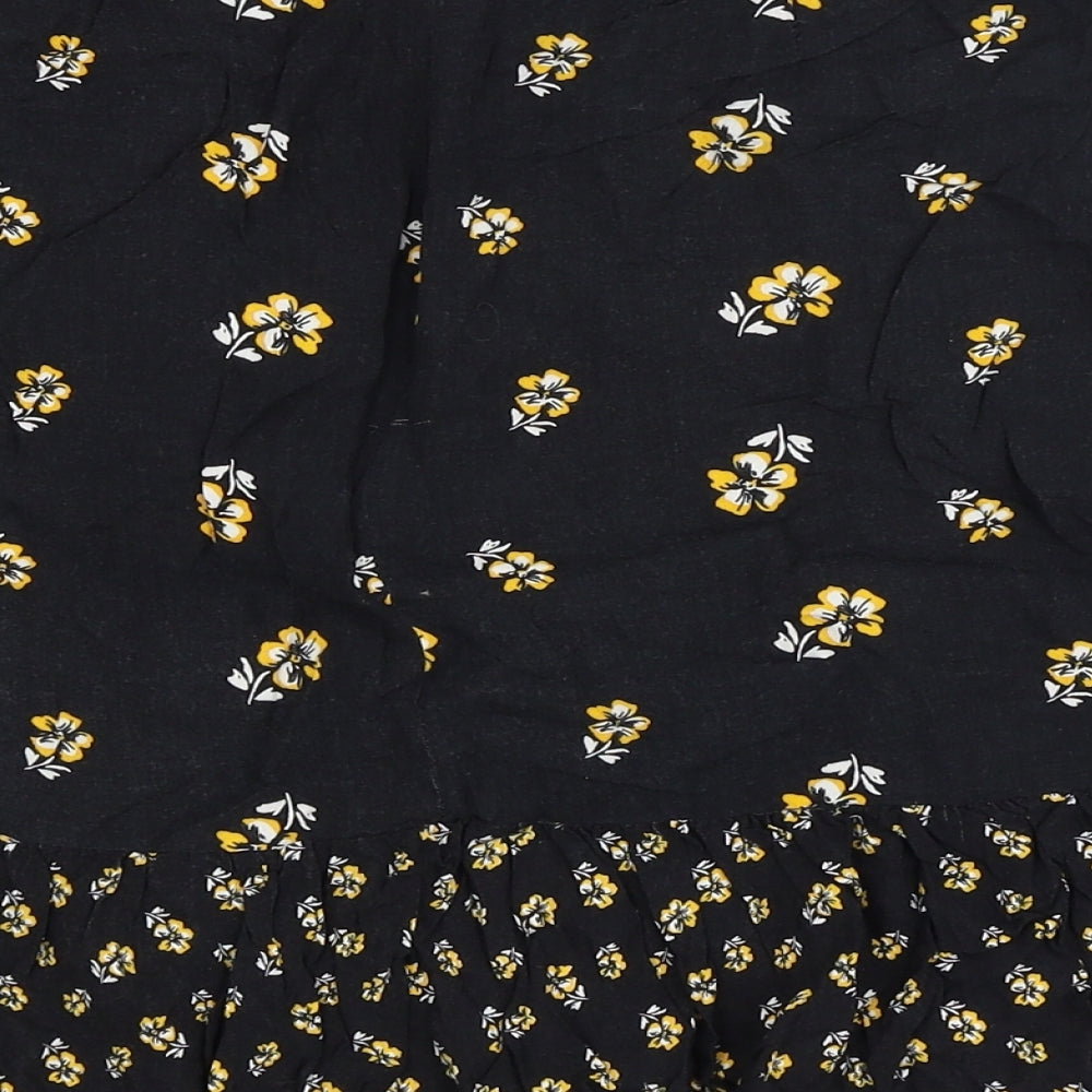 Papaya Womens Black Floral  Mini Skirt Size 14