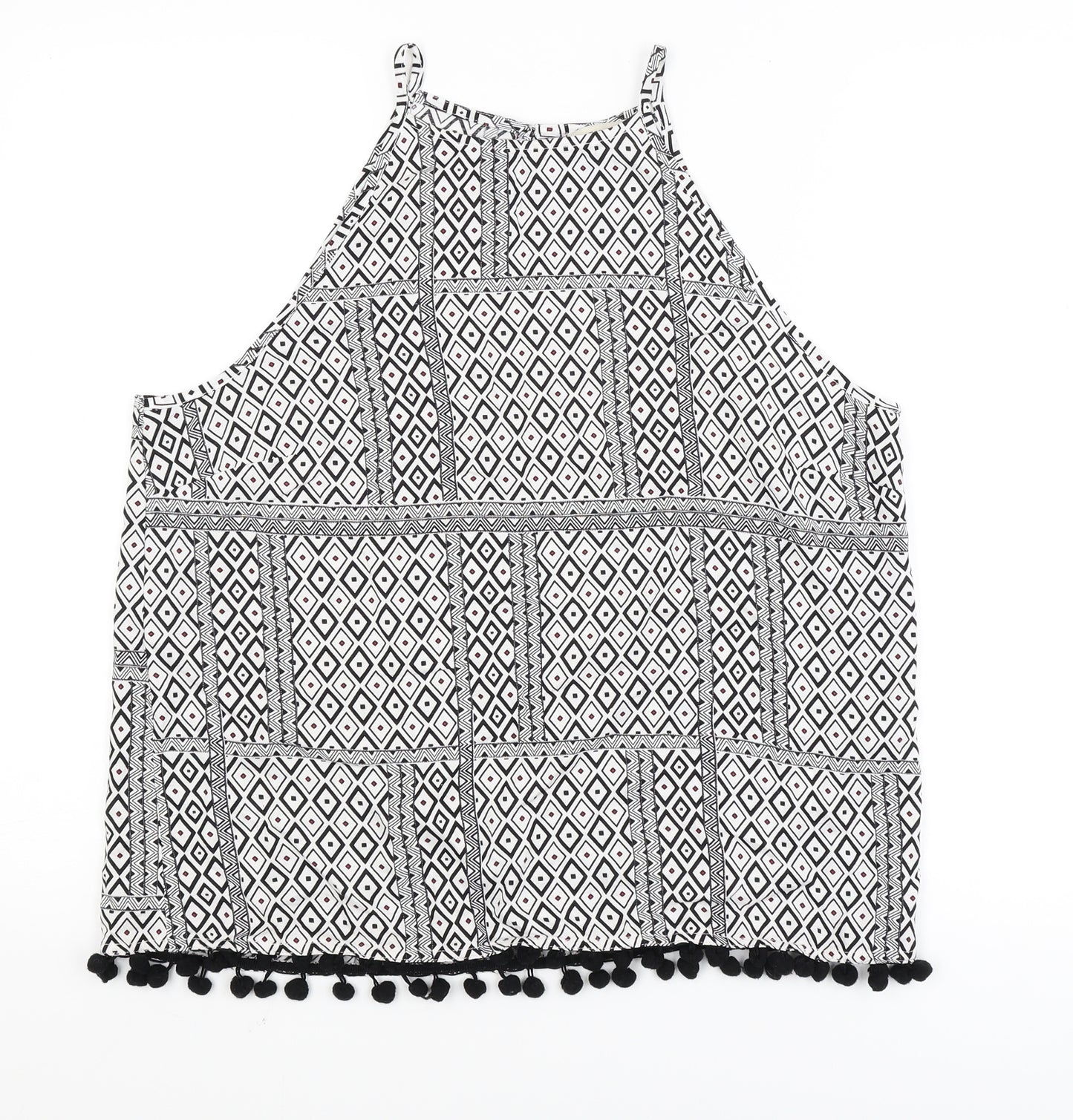Papaya Womens White Argyle/Diamond  Camisole Tank Size 12