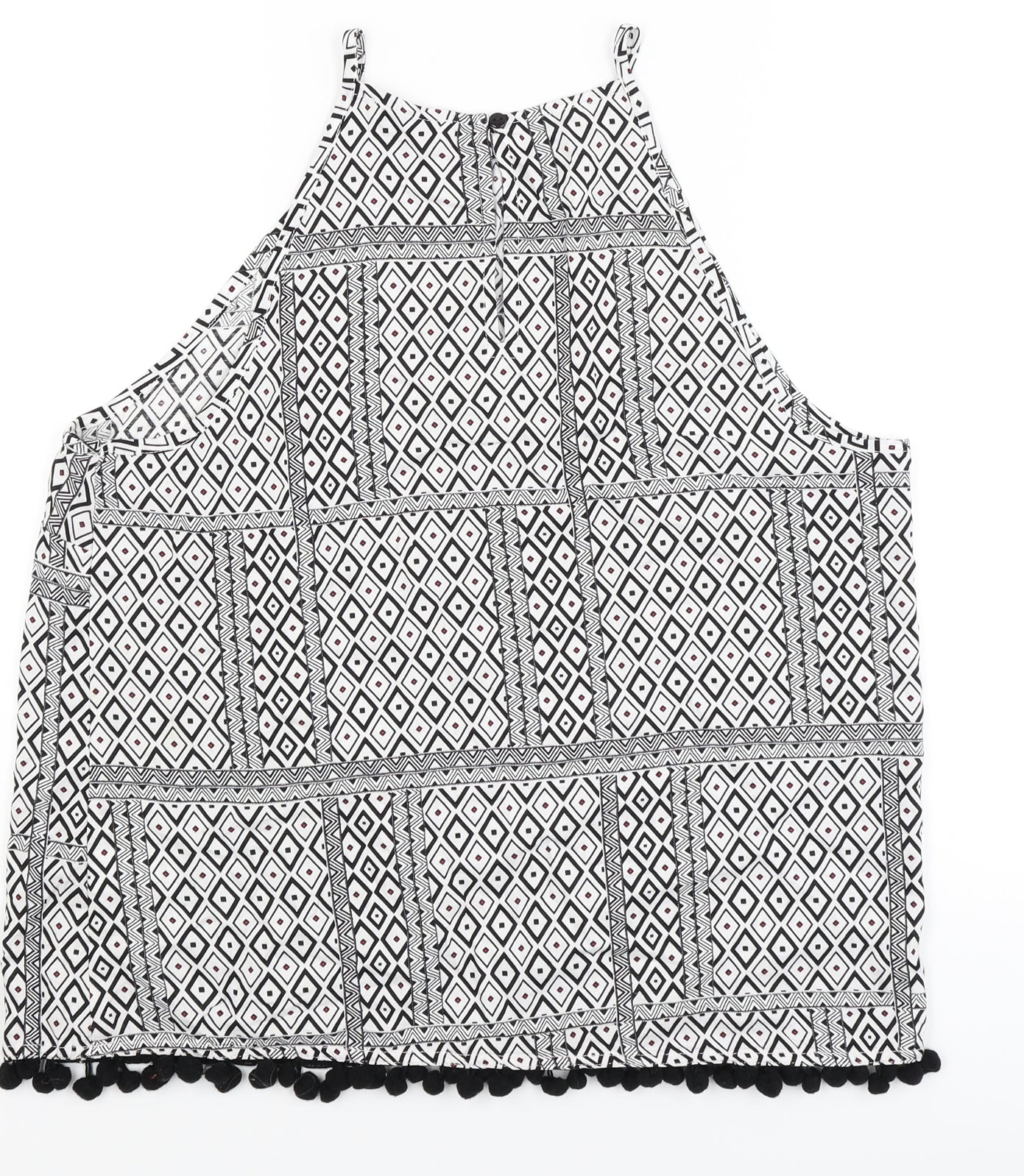 Papaya Womens White Argyle/Diamond  Camisole Tank Size 12
