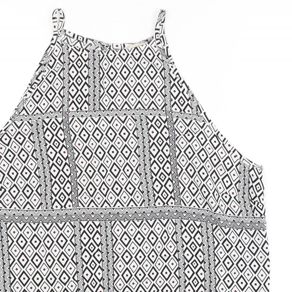 Papaya Womens White Argyle/Diamond  Camisole Tank Size 12